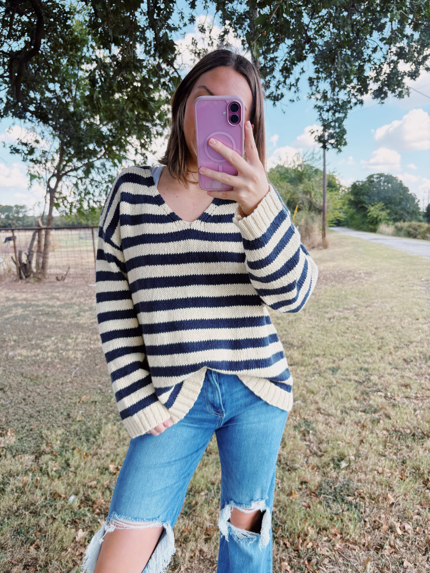 AUTUMN SKIES OVERSIZED TOP