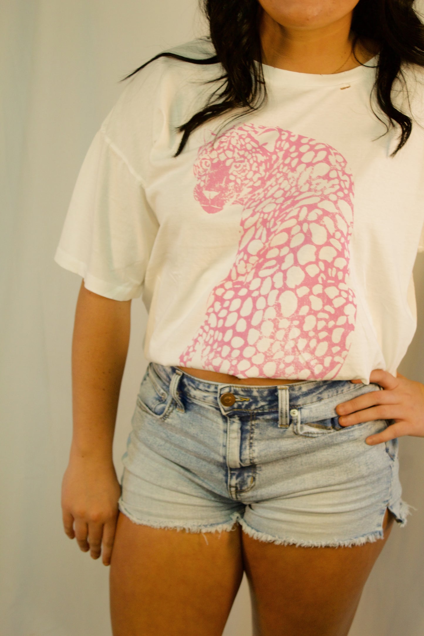 WILD ONE OVERSIZED CHEETAH TEE - PINK