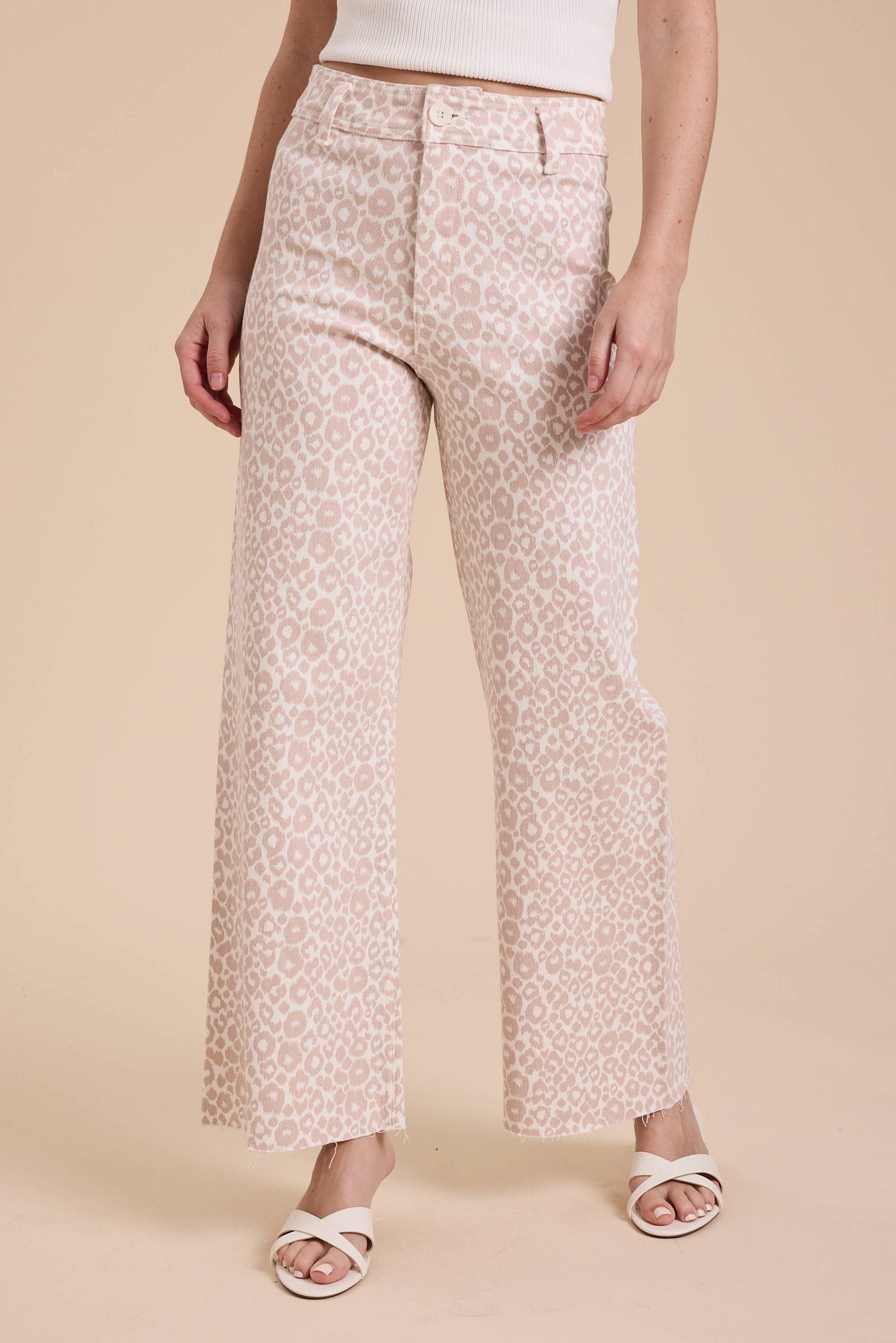 PETAL PINK LEOPARD DENIM JEANS