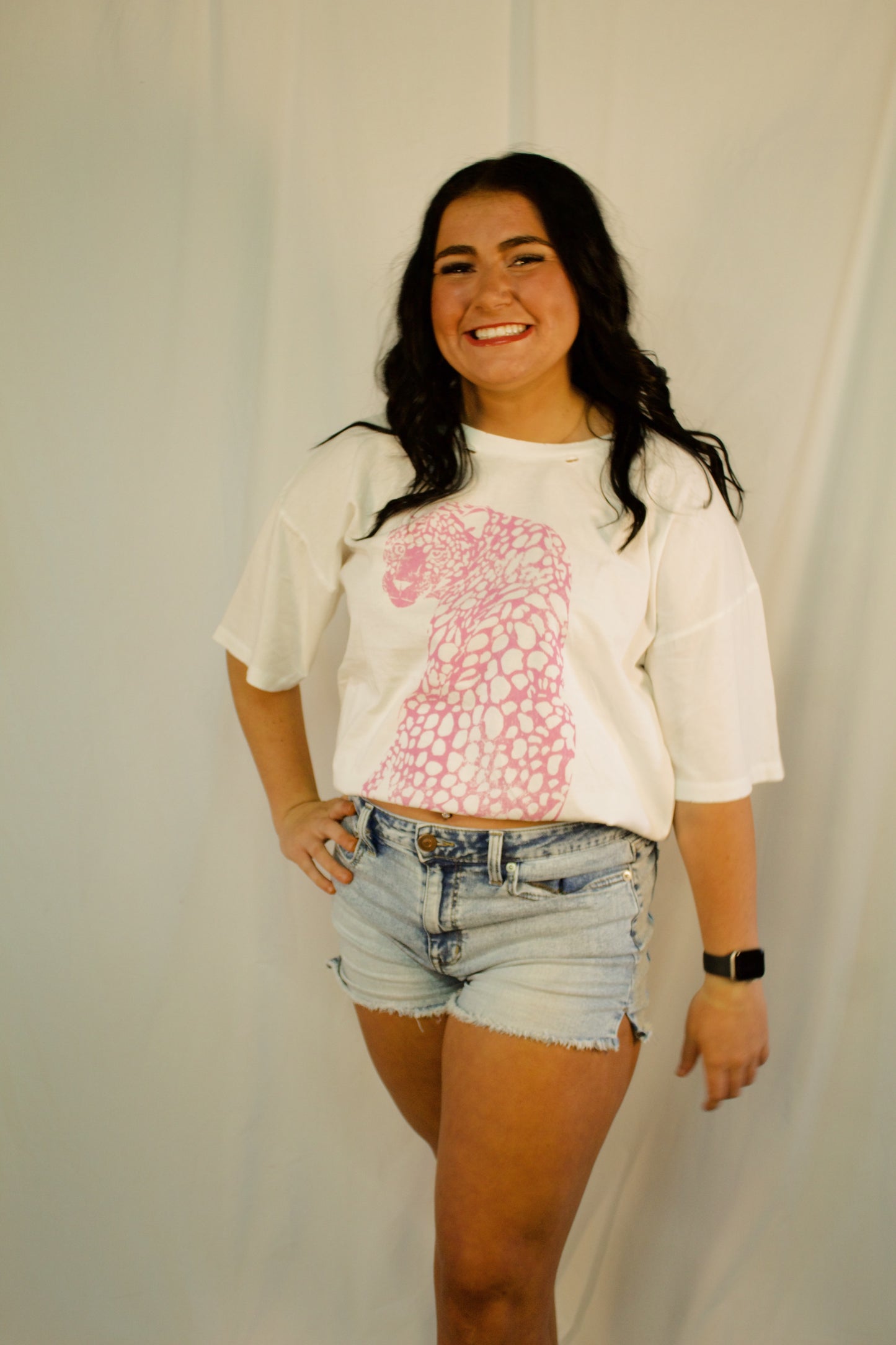WILD ONE OVERSIZED CHEETAH TEE - PINK