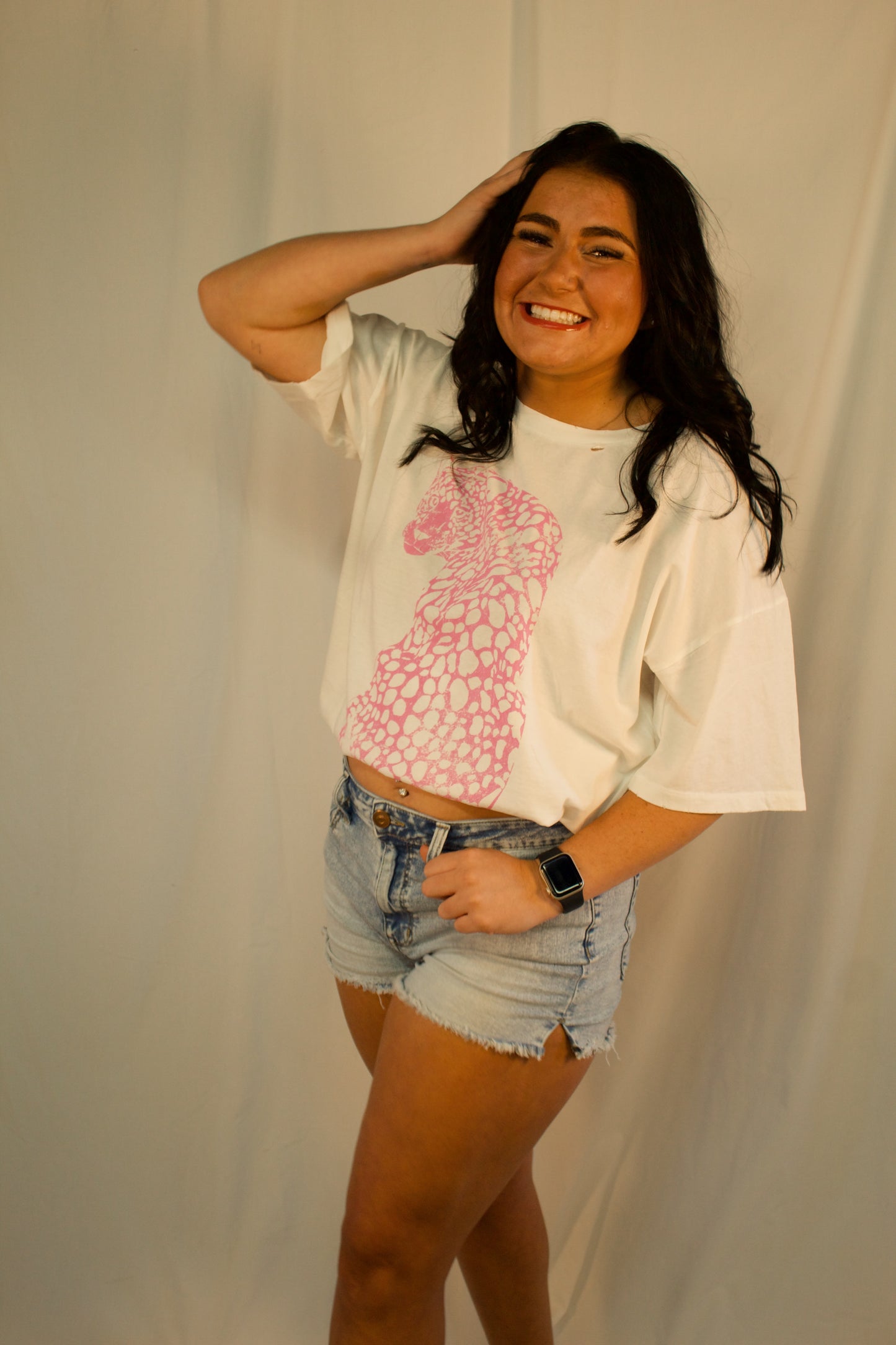 WILD ONE OVERSIZED CHEETAH TEE - PINK