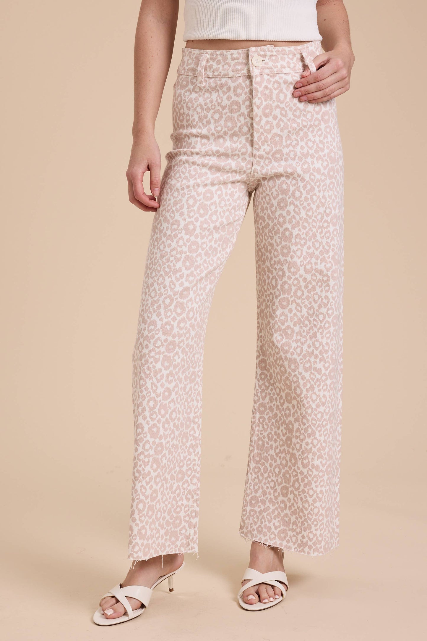 PETAL PINK LEOPARD DENIM JEANS