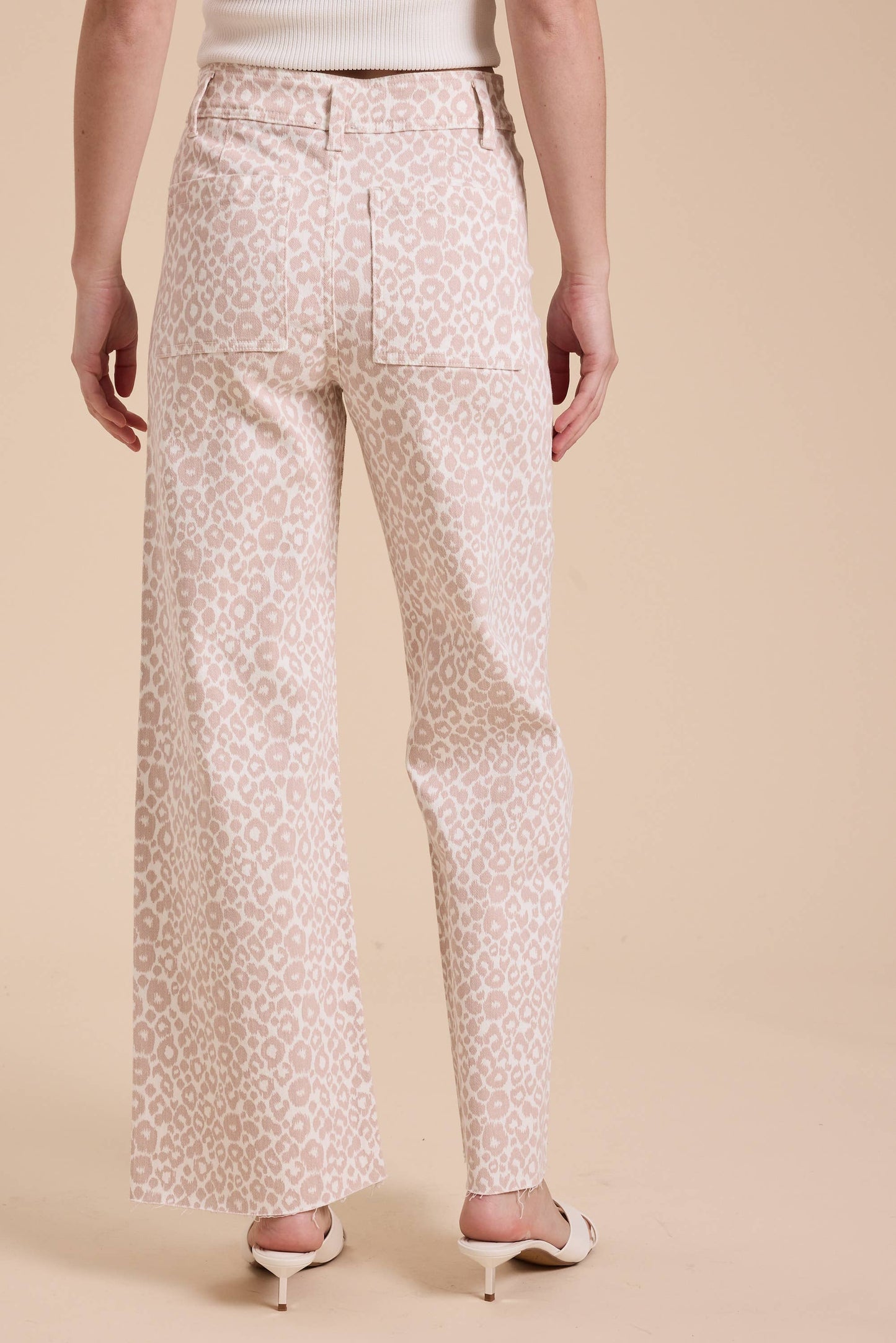 PETAL PINK LEOPARD DENIM JEANS