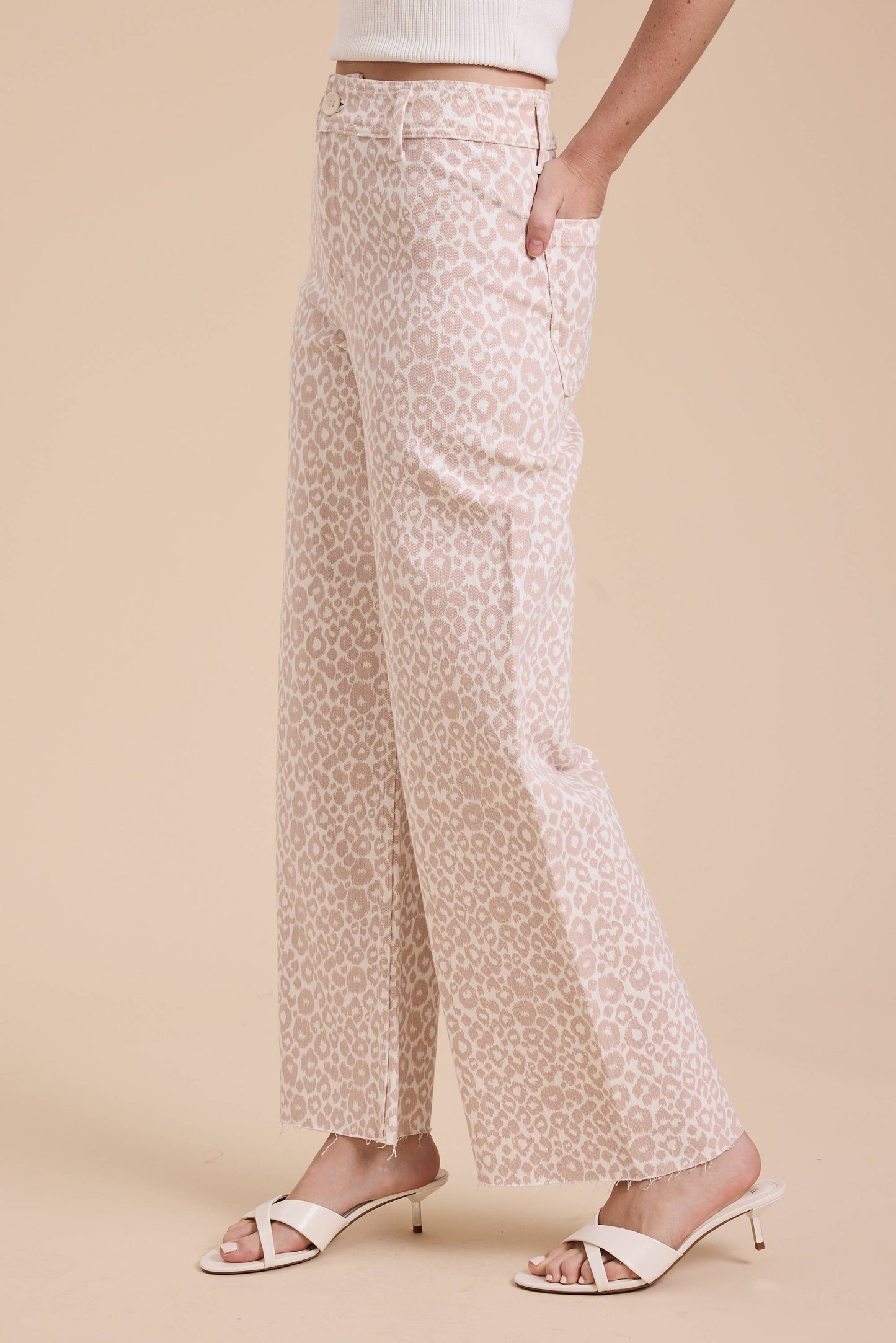 PETAL PINK LEOPARD DENIM JEANS