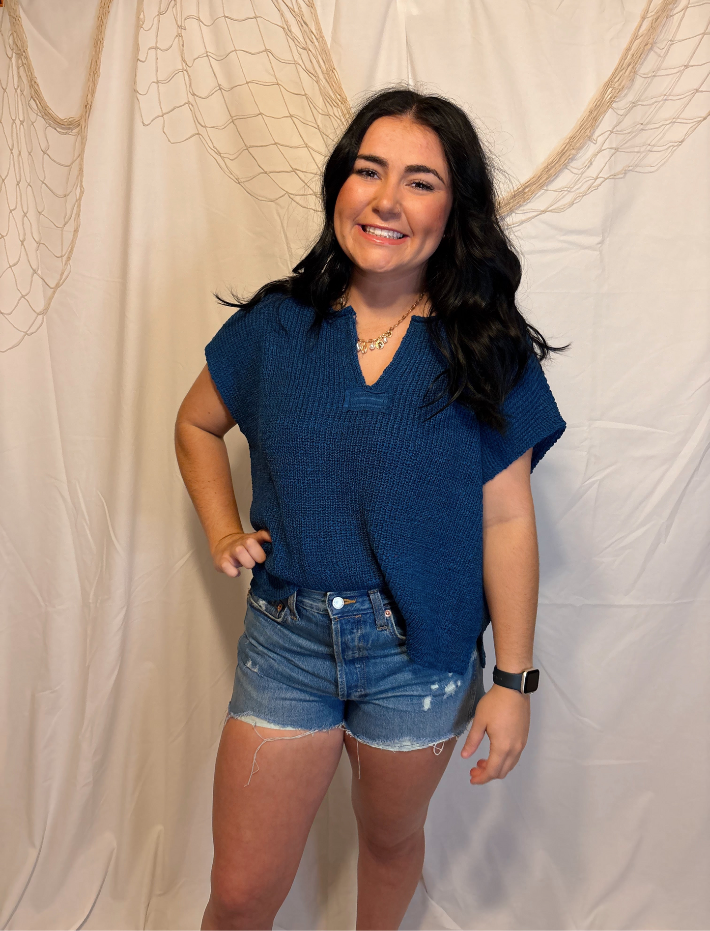 The Sylvie Sweater Top - BLUE