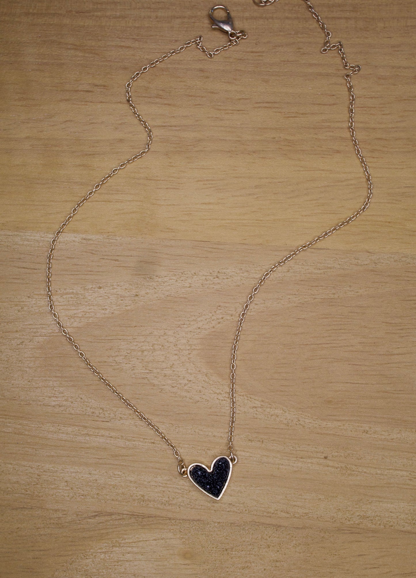 Harlee Heart Necklace BLK