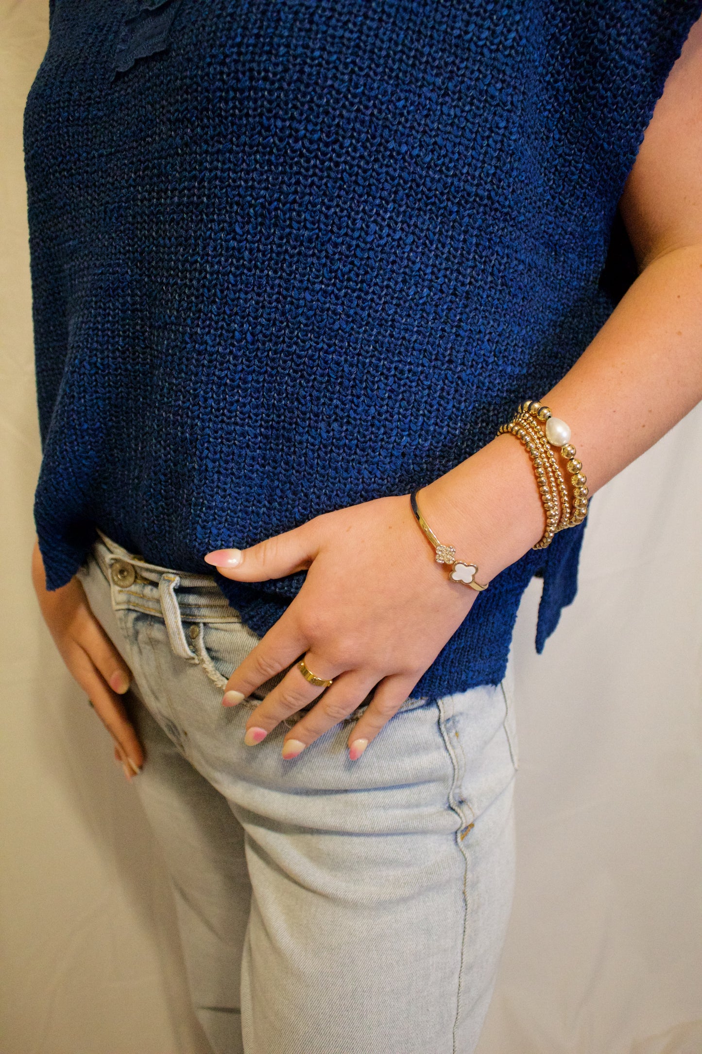 The Sylvie Sweater Top - BLUE