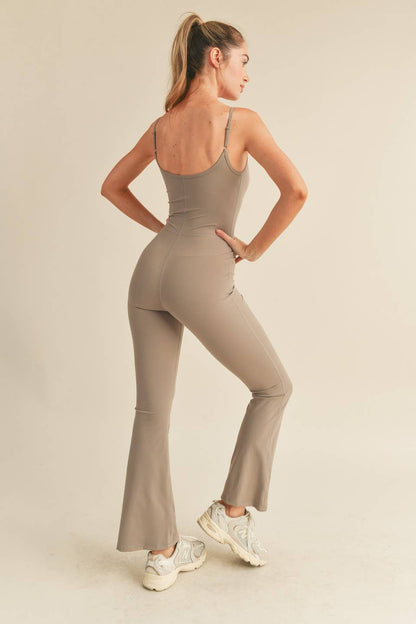 COFFEE RUN FLARED JUMPSUIT