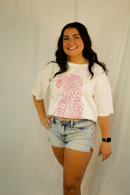 WILD ONE OVERSIZED CHEETAH TEE - PINK
